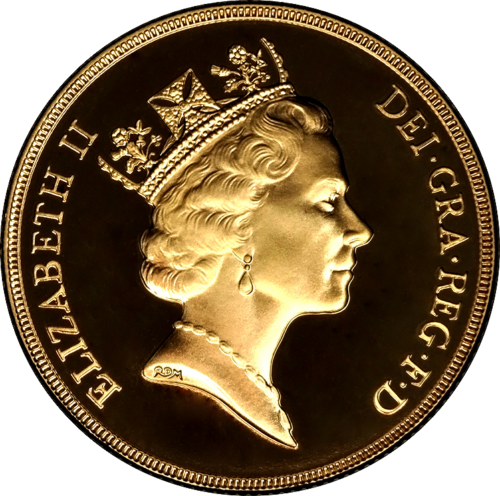 Dubultā suverēnā Elizabete II Diadema - 1997. gada Apvienotās Karalistes zelta monēta (15,98 g) (1)