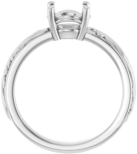 Sužadėtuvių Žiedas „Solitaire Sculptural“ 14k white gold Round 7.4mm (2)