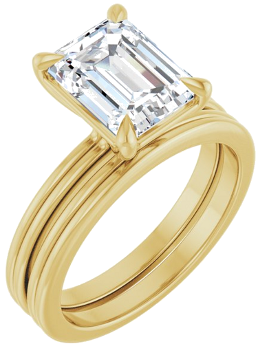 Sužadėtuvių Žiedas „Claw-Prong Solitaire“ 14k yellow gold Emerald 9mm x 7mm (6)