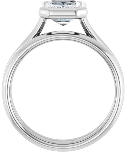 14K White  8x6 mm Emerald Solitaire Engagement Ring Mounting (7)