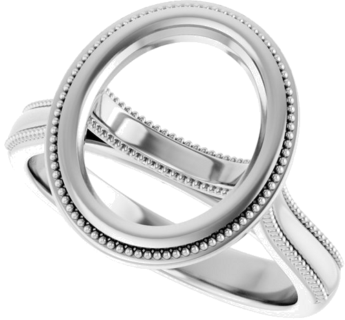 14K White 11x9 mm Oval Solitaire Engagement Ring Mounting (4)