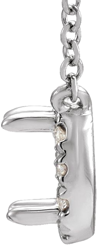 14K White 3 mm Square .05 CTW Natural Diamond Semi-Set Halo-Style 18  Necklace (2)