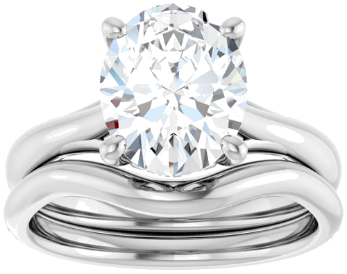 Sužadėtuvių Žiedas „Solitaire“ 950 Platinos Oval 10mm x 8mm (8)