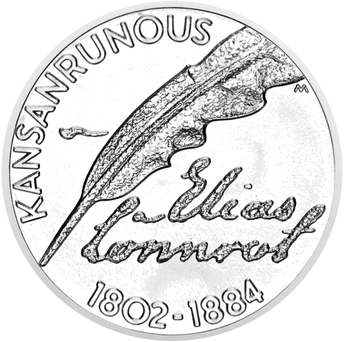 2002 Годовщина со дня рождения Элиаса Лённрота Финляндия 10 евро серебряная монета (1)