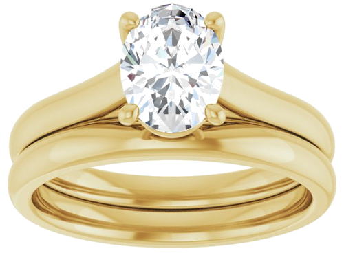 Sužadėtuvių Žiedas „Solitaire“ 14k yellow gold Oval 8mm x 6mm (8)