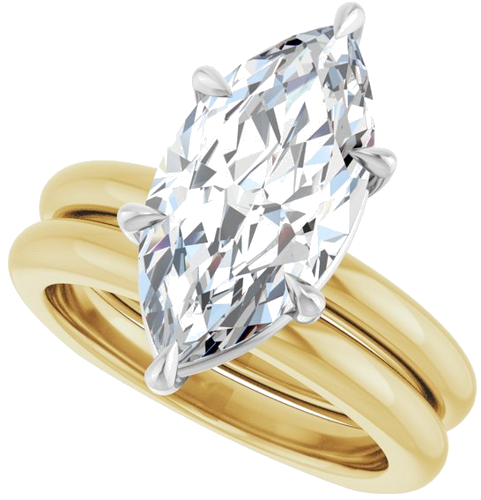 Sužadėtuvių Žiedas „Claw-Prong Euro Shank“ 14k yellow/white gold Marquise 16mm x 8mm (10)