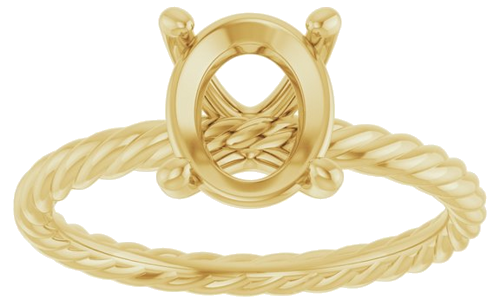 14K Yellow 9x7 mm Oval Solitaire Engagement Ring Mounting (3)