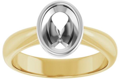 Sužadėtuvių Žiedas „Bezel-Set Solitaire“ 14k yellow/white gold Oval 8mm x 6mm (3)