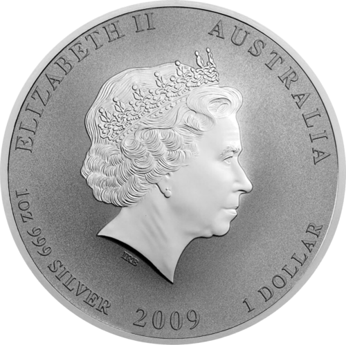 1 oz Jaučio metai 2009 Australija sidabrinė moneta (2)