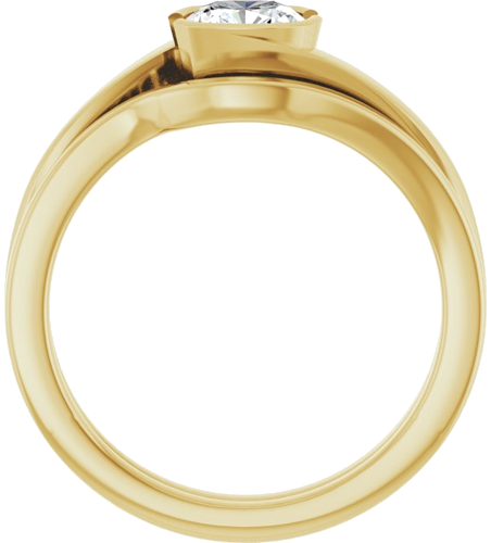 Sužadėtuvių Žiedas „Half-Bezel Solitaire“ 10k yellow gold Cushion 5.5mm (7)