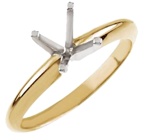 Sužadėtuvių Žiedas „Lightweight Solitaire“ 14k yellow gold & platinum Round 7.3mm x 7.7mm (1)