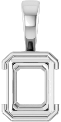 Platinum 10x8 mm Emerald Pendant Mounting (1)