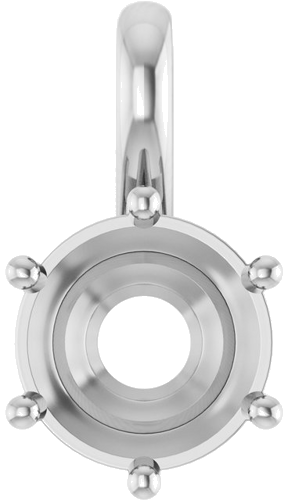 Pakabukas „Solitaire Charm“ 14k white gold Round 8mm (1)