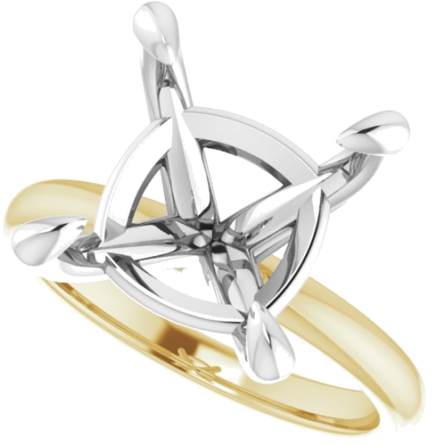 Sužadėtuvių Žiedas „Solitaire“ 14k yellow/white gold Cushion 11mm (5)