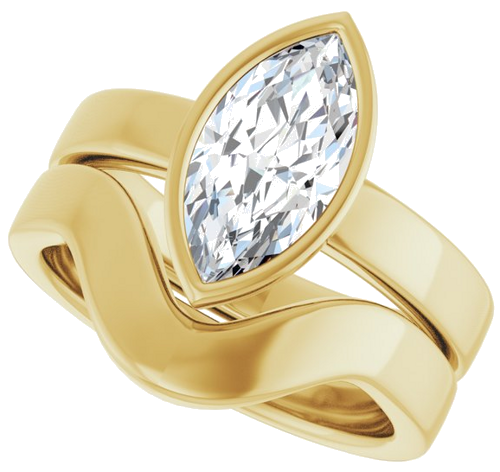 Sužadėtuvių Žiedas „Bezel-Set Solitaire“ 18k yellow gold Marquise 12mm x 6mm (10)