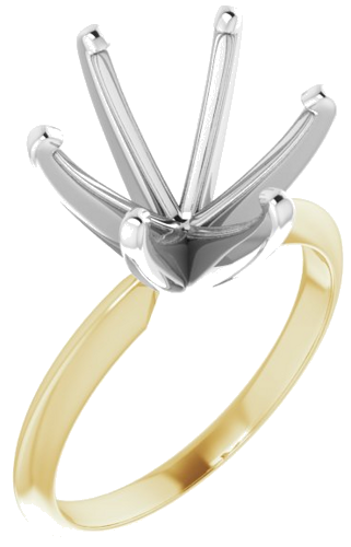 Sužadėtuvių Žiedas „Lightweight Solitaire“ 14k yellow/white gold Round 11mm x 11.4mm (1)