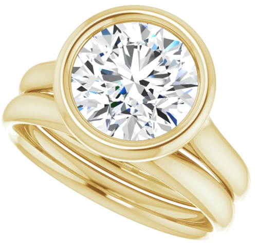 Sužadėtuvių Žiedas „Bezel-Set Solitaire“ 14k yellow gold Round 9mm (10)