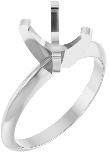 Sužadėtuvių Žiedas „Solitaire“ 585 Baltojo Aukso Oval 8mm x 6mm (1)