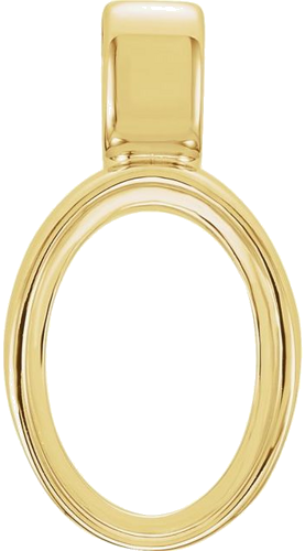 Pakabukas „Oval Bezel-Set Cabochon“ 585 Geltonojo Aukso Oval 8mm x 6mm (1)