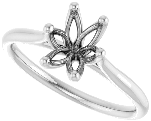 Sužadėtuvių Žiedas „Cathedral-Style Solitaire“ 10k white gold Oval 8mm x 6mm (5)