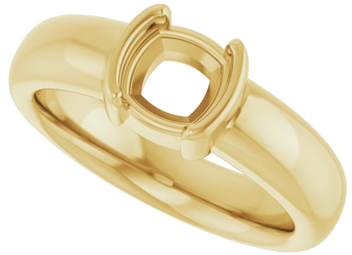 Sužadėtuvių Žiedas „Half-Bezel Solitaire“ 14k yellow gold Cushion 6mm (5)