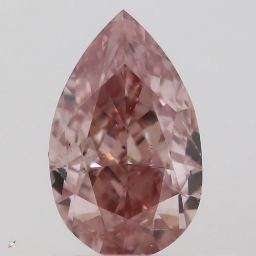 0.33 carat Fancy Orangey Pink-SI2 Natūralus Pear Deimantas (1)