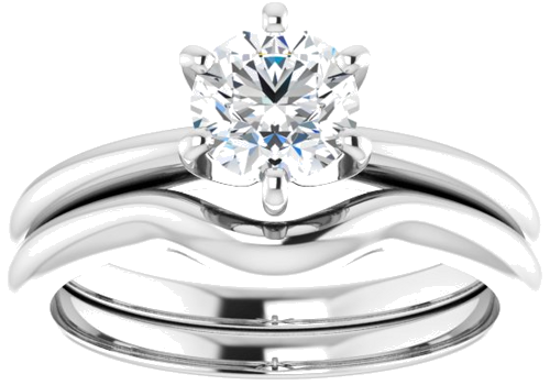 Sužadėtuvių Žiedas „Solitaire“ 585 Baltojo Aukso Round 5.8mm (8)
