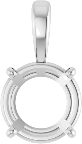 Sterling Silver 9 mm Round 4-Prong Pendant Mounting (1)