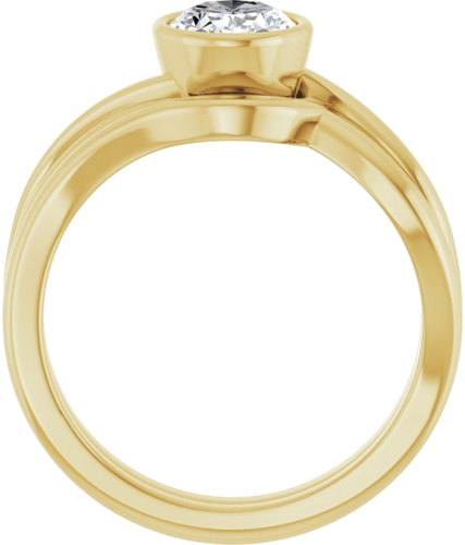 Sužadėtuvių Žiedas „Bezel-Set“ 14k yellow gold Oval 8mm x 6mm (7)