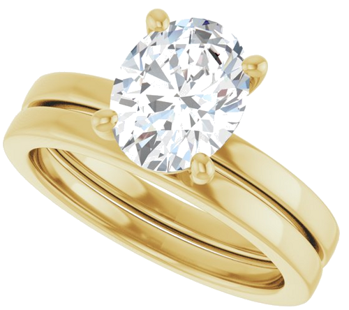 Sužadėtuvių Žiedas „Solitaire“ 14k yellow gold Oval 9mm x 7mm (10)