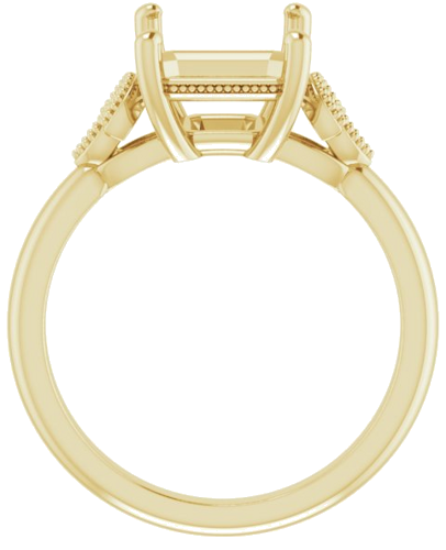 Sužadėtuvių Žiedas „Solitaire“ 585 Geltonojo Aukso Emerald 10mm x 8mm (2)