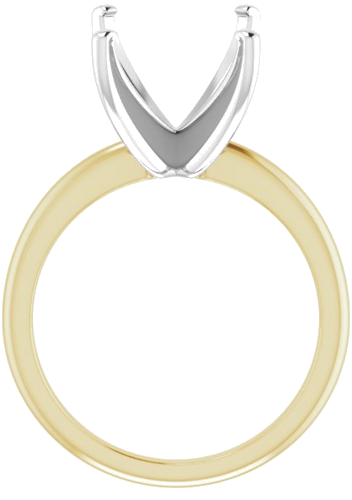 14K Yellow   White  12x10 mm Emerald Solitaire Engagement Ring Mounting (2)