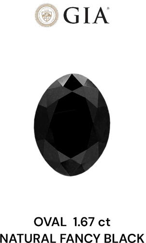 1.67 carat Fancy Black-VVS2 Natūralus Oval Deimantas (1)