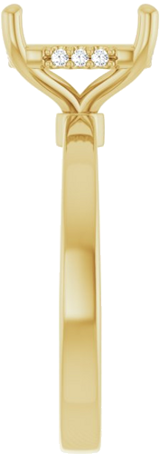 Sužadėtuvių Žiedas „Hidden Halo-Style“ 14k yellow gold Emerald 9mm x 7mm (4)