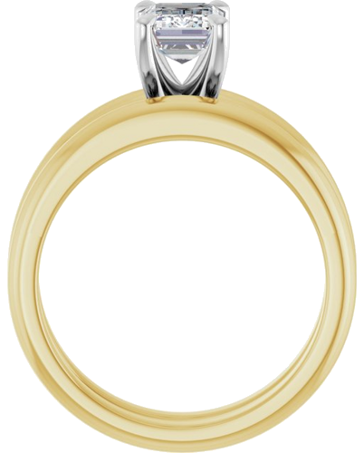 Sužadėtuvių Žiedas „Solitaire“ 585 Baltojo Ir Geltonojo Aukso Emerald 7mm x 5mm (7)