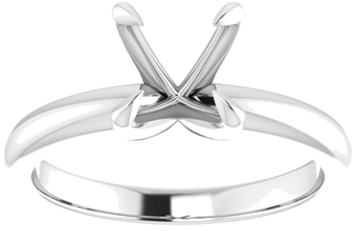 14K White 7.4 mm Round Solitaire Engagement Ring Mounting (3)