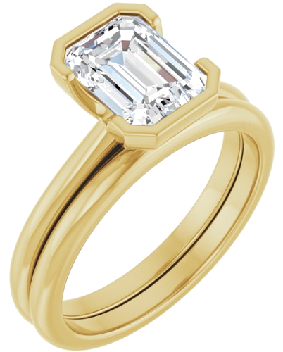 Sužadėtuvių Žiedas „Solitaire“ 585 Geltonojo Aukso Emerald 8mm x 6mm (6)