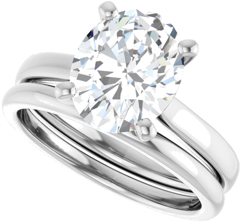 Sužadėtuvių Žiedas 18k white gold Oval 10mm x 8mm (10)