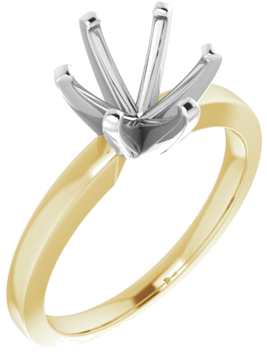 Sužadėtuvių Žiedas „Solitaire“ 585 Baltojo Ir Geltonojo Aukso Round 8.2mm (1)