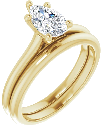 14K Yellow 8x5 mm Pear Solitaire Engagement Ring Mounting (6)