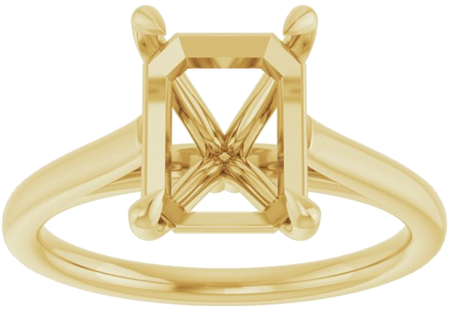 Sužadėtuvių Žiedas „Claw-Pong“ 10k yellow gold Emerald 9mm x 7mm (3)