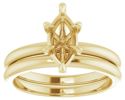 14K Yellow 10x5 mm Marquise Solitaire Engagement Ring Mounting (8)