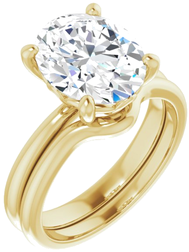 Sužadėtuvių Žiedas „Solitaire“ 585 Geltonojo Aukso Oval 11mm x 9mm (6)