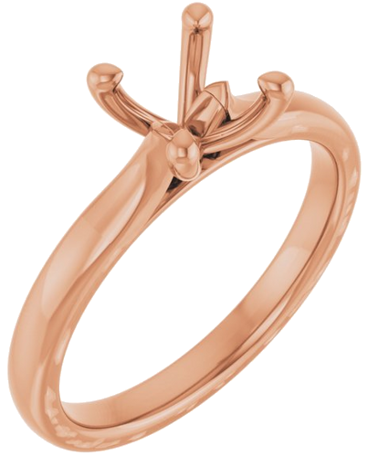 Sužadėtuvių Žiedas „Solitaire“ 585 Rožinis Aukso Oval 8mm x 6mm (1)