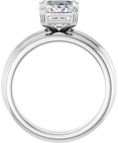 Sužadėtuvių Žiedas „Solitaire“ 14k white gold Emerald 9mm x 7mm (7)