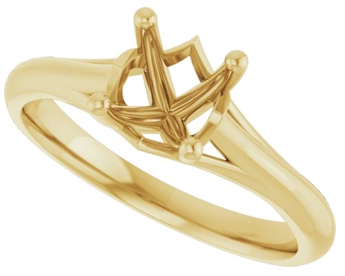 14K Yellow 6.5 mm Round Solitaire Engagement Ring Mounting (5)