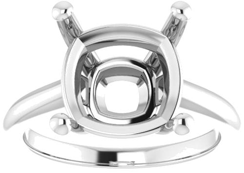 Sužadėtuvių Žiedas „V-End Prong“ 14k white gold Cushion 11mm (3)