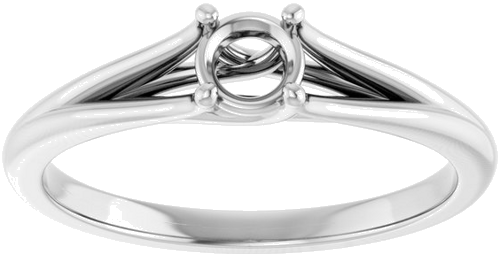 Sužadėtuvių Žiedas „Solitaire“ 14k white gold Round 4.1mm (3)