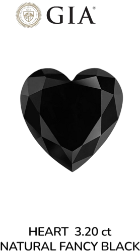 3.2 carat Fancy Black-VVS2 Natūralus Heart Deimantas (1)