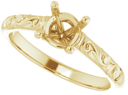 Sužadėtuvių Žiedas „Solitaire“ 14k yellow gold Round 6mm (5)